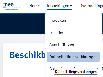 Toevoegen dubbeltellingverklaring stap 1