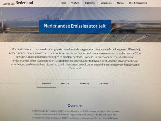 Organisatiepagina NEa op Werken voor Nederland